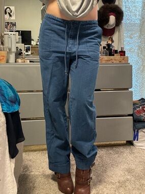 Vintage Lauren Ralph Lauren Blue Denim Shirt with Red Trim